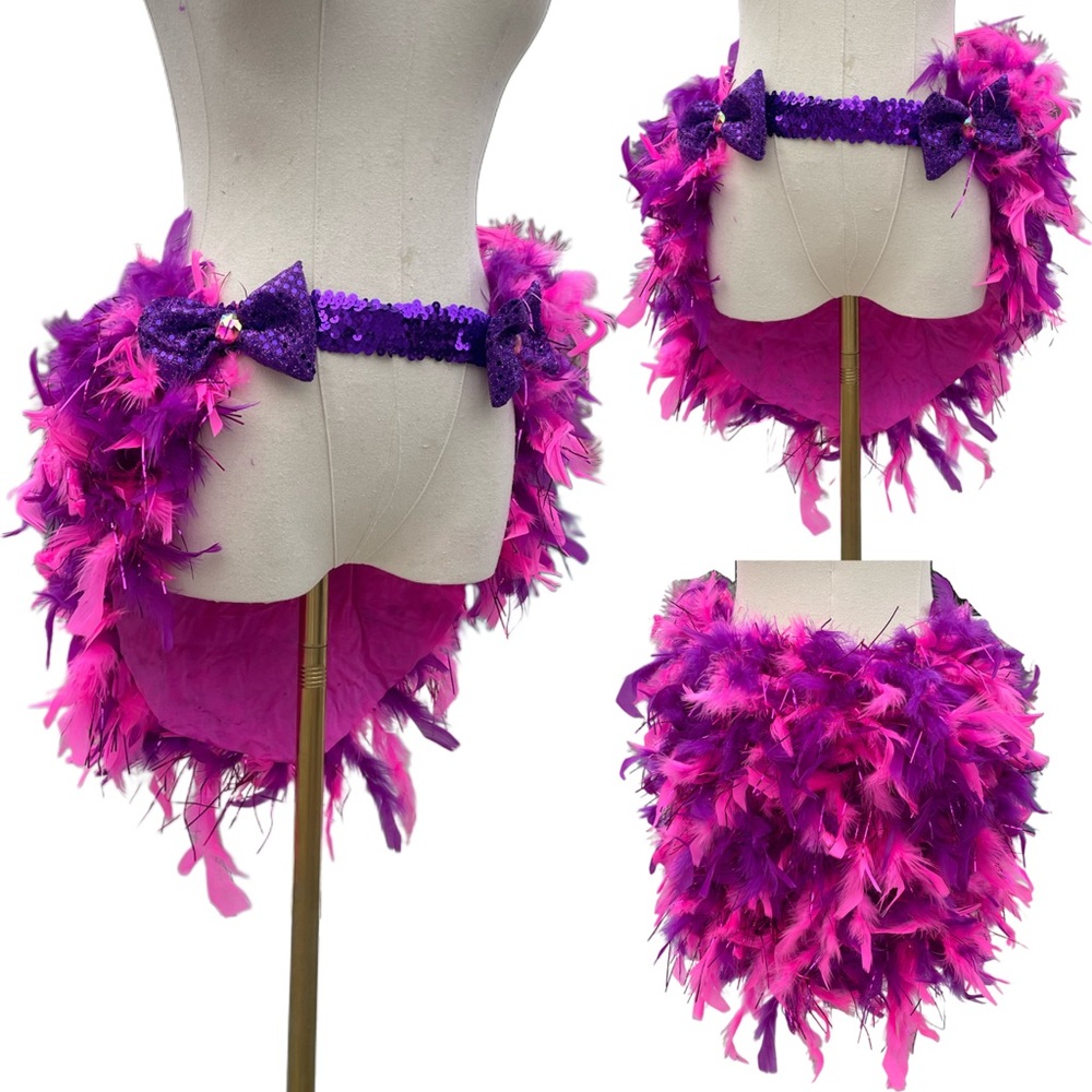 Vibrant Purple and Pink Feathered Women's Accessory